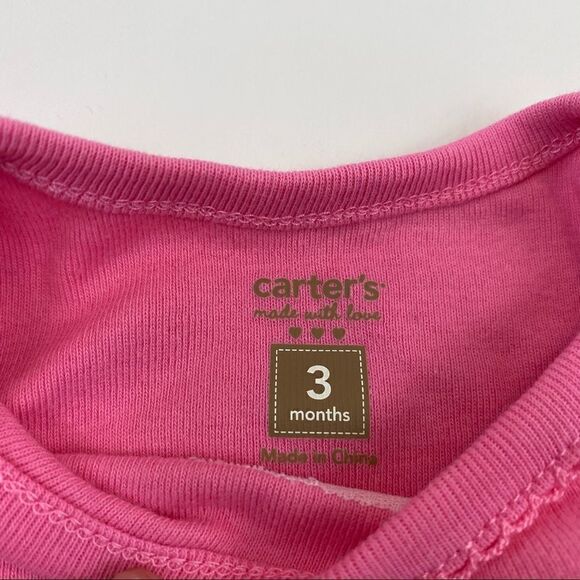 Pink and Brown Carter's snap crotch short sleeve onesie Girl 3 months bundle - Picture 13 of 13